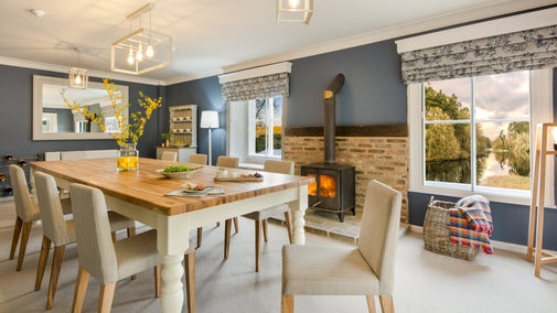 The dining room at Rothley Lakehouse, Northumberland